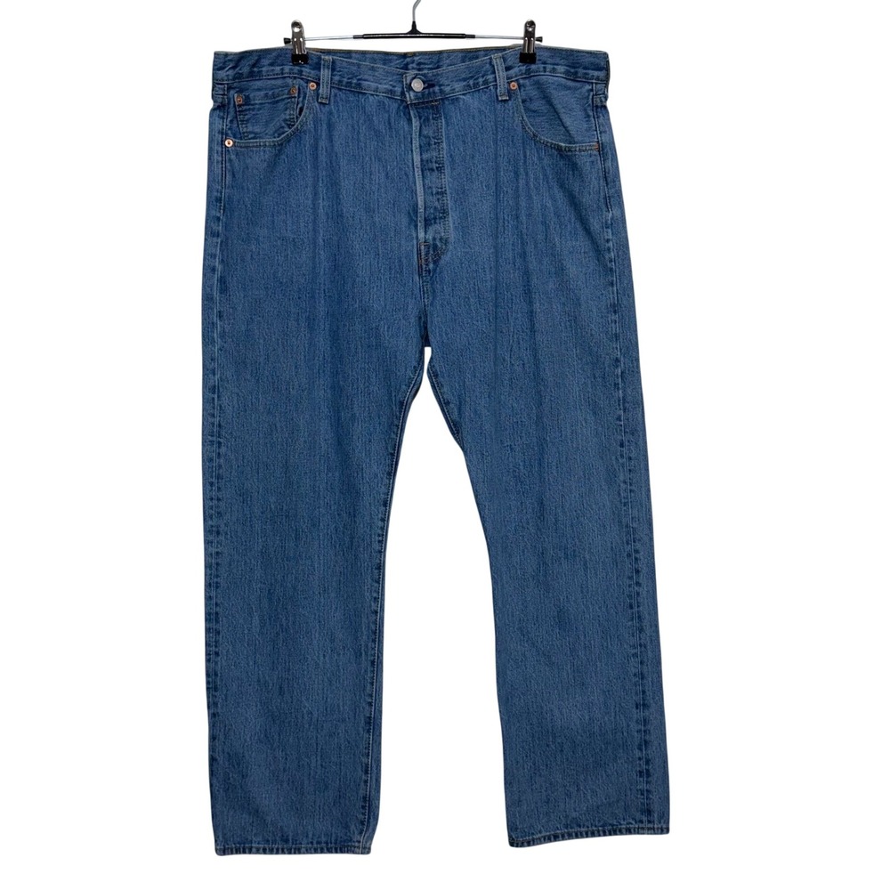 Levis 501 Jeans Mens 42x32 Blue Denim Button Fly Original Fit Straight Workwear